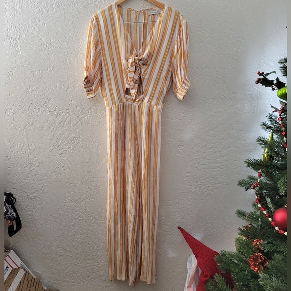 Faithfull The Brand Yellow Azure Jumpsuit Size M